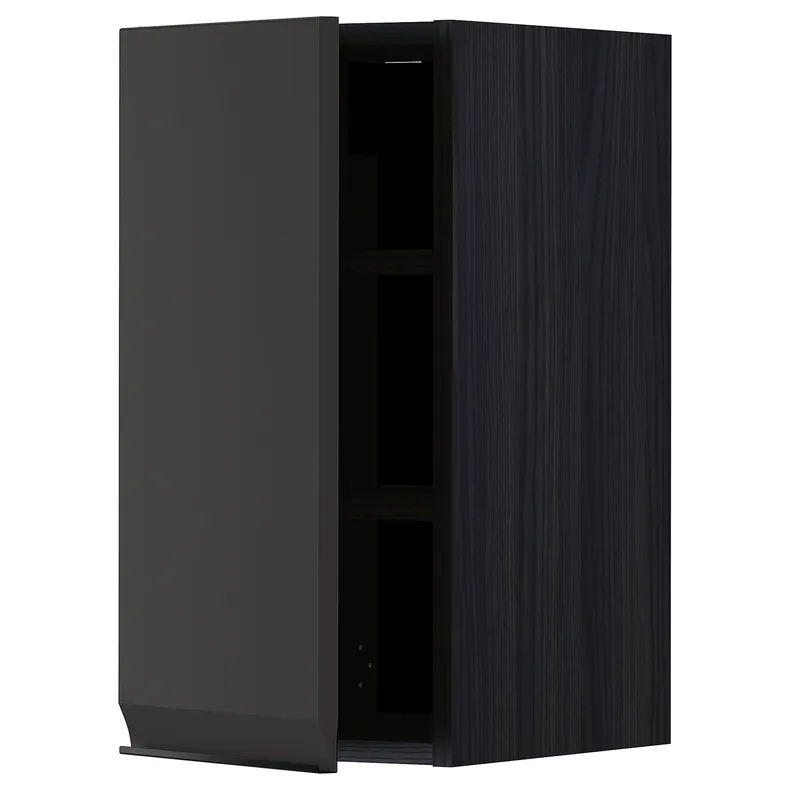 IKEA METOD МЕТОД, навесной шкаф с полками, черный / матовый антрацит, 30x60 см 294.954.68 фото №1