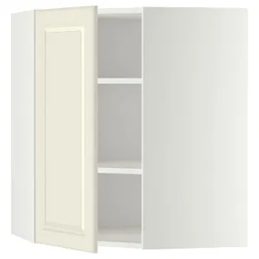 IKEA METOD МЕТОД, кутова навісна шафа з полицями, білий / БУДБІН кремово-білий, 68x80 см 799.178.28 фото