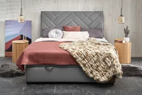 Ліжко двоспальне HALMAR CONTINENTAL 1 Velvet 160х200 см - оббивка ясен фото
