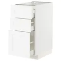 IKEA METOD МЕТОД / MAXIMERA МАКСИМЕРА, напольный шкаф с 3 ящиками, белый Энкёпинг / белая имитация дерева, 40x60 см 694.734.26 фото thumb №1