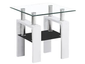Журнальний стіл SIGNAL LISA D, білий лак, 60x60 фото