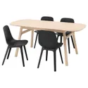 IKEA VOXLÖV ВОКСЛЕВ / ODGER ОДГЕР, стіл+4 стільці, бамбук / антрацит, 180x90 см 493.886.79 фото thumb №1