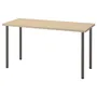 IKEA MÅLSKYTT МОЛЬСКЮТТ / ADILS АДІЛС, письмовий стіл, береза / темно-сірий, 140x60 см 094.177.54 фото