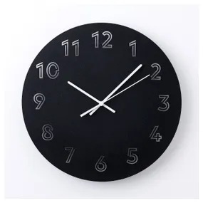IKEA TUNNIS ТУННІС, настінний годинник, низьковольтний/чорний, 30 см 005.404.85 фото