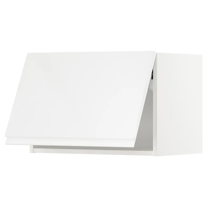 IKEA METOD МЕТОД, навесной горизонтальный шкаф, белый / Воксторп глянцевый / белый, 60x40 см 293.944.45 фото №1