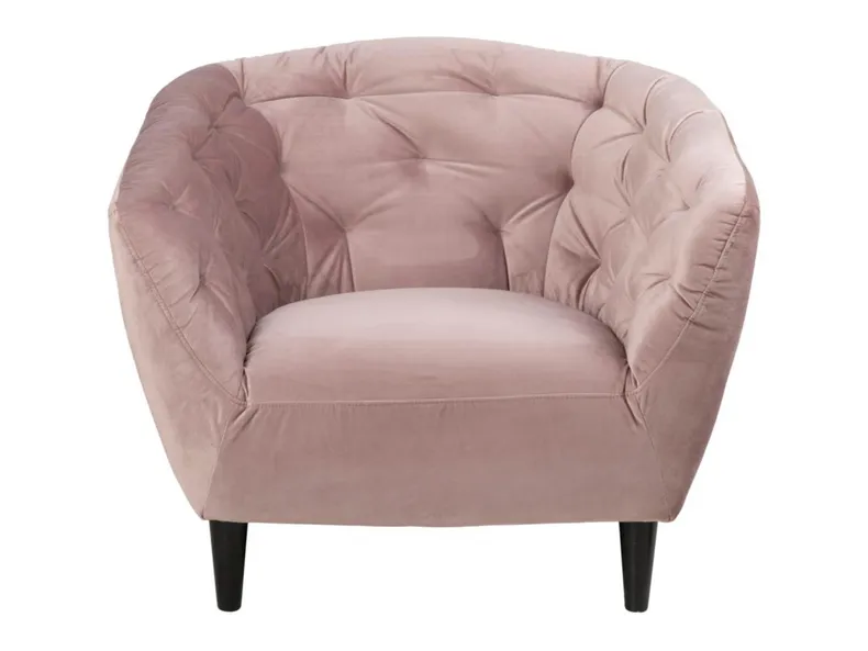 BRW Крісло для відпочинку Ria 1 стьобане велюрове пудрово-рожеве FO-RIA-1--VIC_18 фото №2