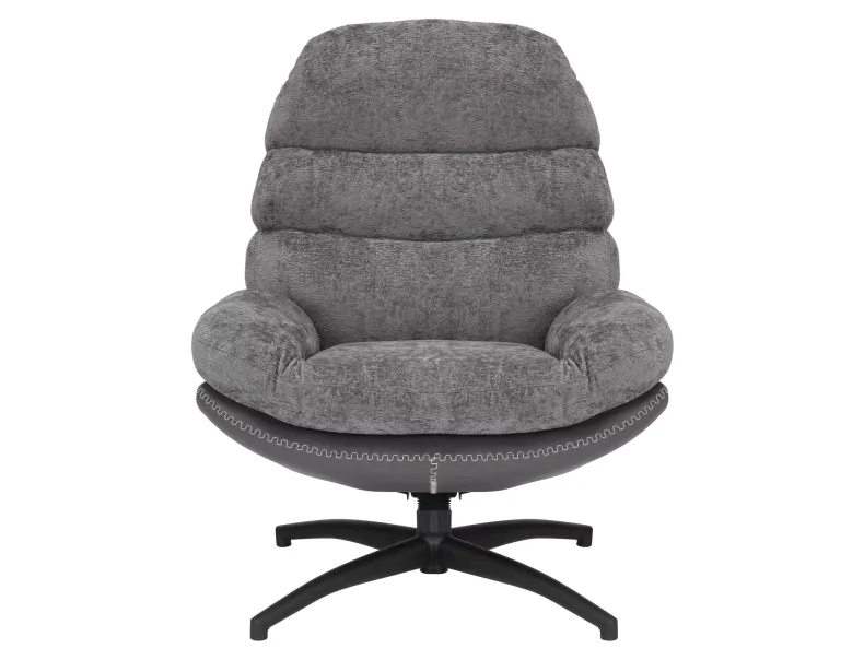 Крісло м'яке поворотне SIGNAL GISELLE, тканина + екошкіра: сірий фото №3