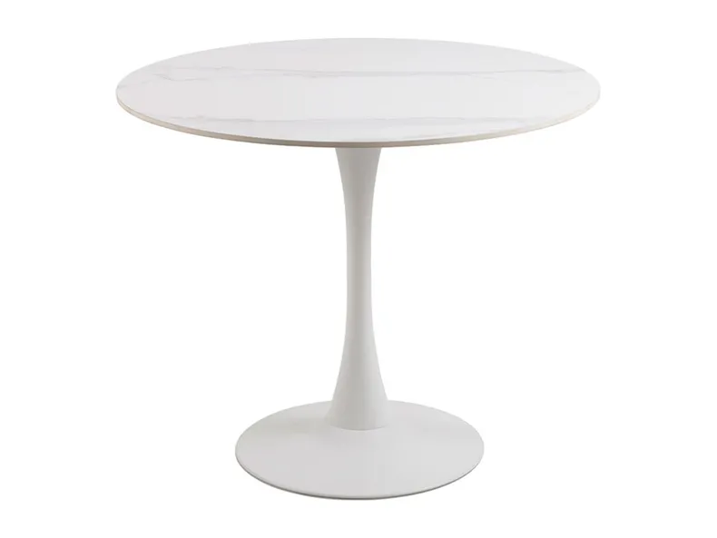 Стол обеденный круглый BRW Malta, WHITE 90х75 см, белый фото №1