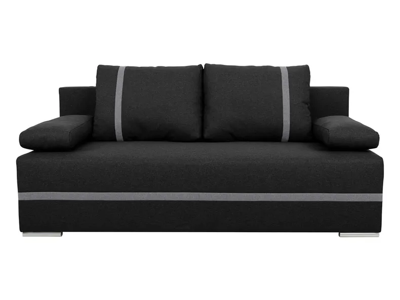 BRW Тримісний розкладний диван Mata з ящиком для зберігання чорний, Sawana 14 Black / Sawana 21 Grey SO3-MATA-LX_3DL-G2_B88701 фото №1