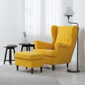 IKEA STRANDMON СТРАНДМОН, крісло з підголівником, СКІФТЕБУ жовтий 903.618.94 фото thumb №2