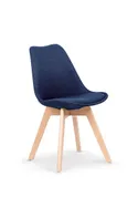 Кухонний стілець HALMAR K303 темно-синій/бук (1шт=4шт) фото thumb №1
