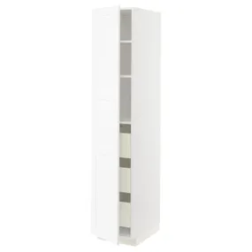 IKEA METOD МЕТОД / MAXIMERA МАКСИМЕРА, высокий шкаф с ящиками, белый Энкёпинг / белая имитация дерева, 40x60x200 см 794.735.53 фото