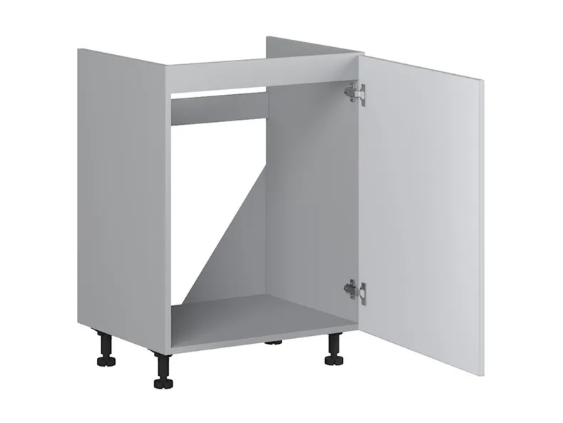 BRW Кухонный шкаф под мойку Verdi 60 см правый светло-серый матовый, греноловый серый/светло-серый матовый FL_DK_60/82_P-SZG/JSZM фото №3