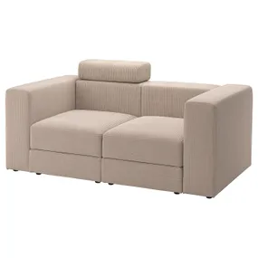 IKEA JÄTTEBO ЄТТЕБУ, 2-місний модульний диван, з узголів'ям / САМСАЛА сіро-бежевий 395.104.06 фото