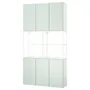 IKEA ENHET ЕНХЕТ, шафа, білий / блідо-сіро-зелений, 120x32x225 см 995.480.67 фото
