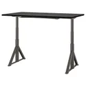IKEA IDÅSEN ІДОСЕН, стіл регульований, чорний/темно-сірий, 160x80 см 492.809.90 фото thumb №1