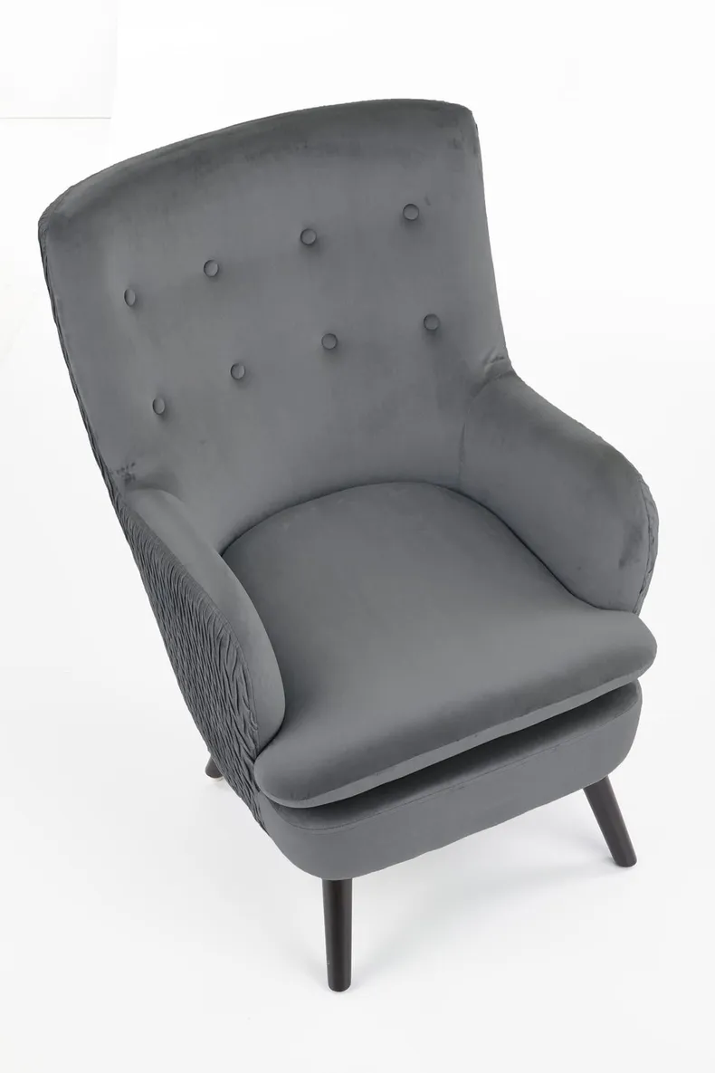 Крісло м'яке HALMAR RAVEL сірий/чорний фото №7