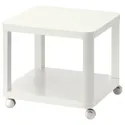 IKEA TINGBY ТИНГБИ, стол приставной на колесиках, белый, 50x50 см 202.959.30 фото thumb №1
