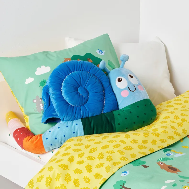 IKEA BRUMMIG БРУММІГ, подушка, у формі равлика/різнобарвний, 90x36 см 105.324.99 фото №4