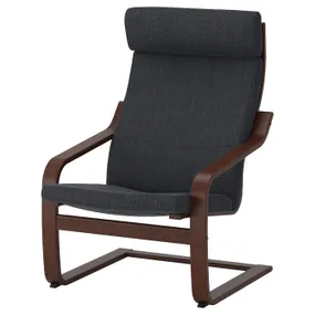 IKEA POÄNG ПОЭНГ, кресло, коричневый / антрацит 091.977.85 фото
