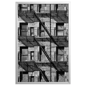 IKEA BJÖRKSTA БЬЙОРКСТА, картина з рамкою, балкони / срібло, 78x118 см 695.089.49 фото
