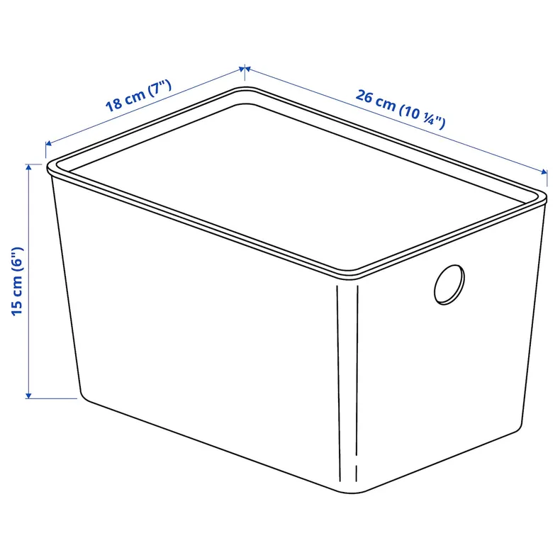 IKEA KUGGIS КУГГИС, контейнер с крышкой, прозрачный чёрный, 18x26x15 см 495.612.40 фото №6