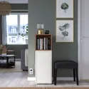 IKEA EKET ЕКЕТ, комбінація шаф із ніжками, білий / волоський горіх, 35x35x107 см 794.907.98 фото thumb №2