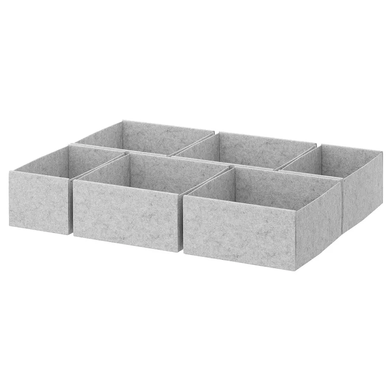 IKEA KOMPLEMENT КОМПЛЕМЕНТ, коробка, набір із 6 шт., світло-сірий, 65x54 см 392.608.41 фото №1