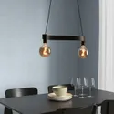IKEA ACKJA АККЬЯ / MOLNART МОЛНАРТ, подвесной светильник с лампочкой, волна черный / шарик серый прозрачное стекло 795.368.43 фото thumb №2