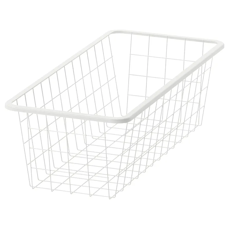 IKEA JONAXEL ЙОНАКСЕЛЬ, дротяний кошик, білий, 25x51x15 см 604.199.62 фото №1