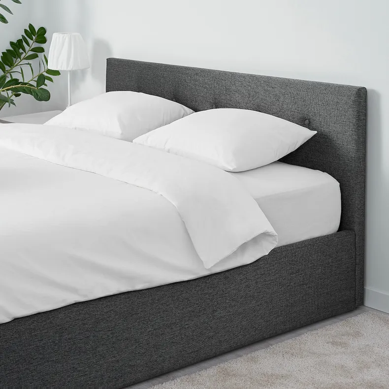 IKEA BJORBEKK БЙОРБЕКК, ліжко з підіймальним механізмом, сірий, 140x200 см 004.896.65 фото №3