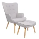 Кресло мягкое с подставкой для ног MEBEL ELITE LOZANO 2 Velvet, ткань: серый фото thumb №1