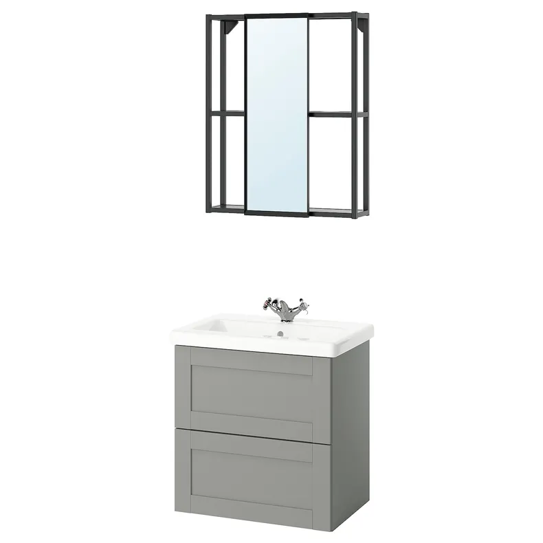 IKEA ENHET ЕНХЕТ, ванна, антрацитовий / сірий каркас, 64x43x65 см 095.471.47 фото №1