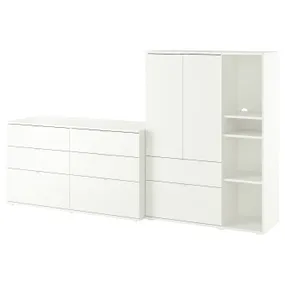 IKEA VIHALS ВІХАЛЬС, шафа, білий, 245x47x140 см 394.421.77 фото