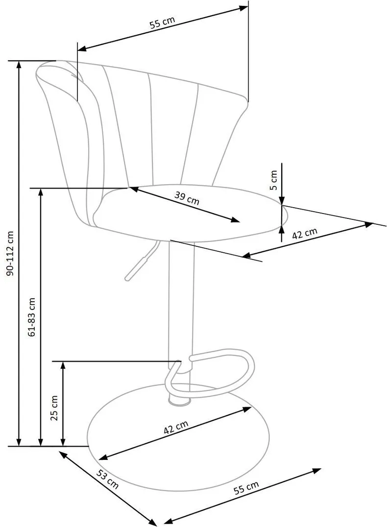 Барний стілець HALMAR H-104, тканина: бежевий фото №10