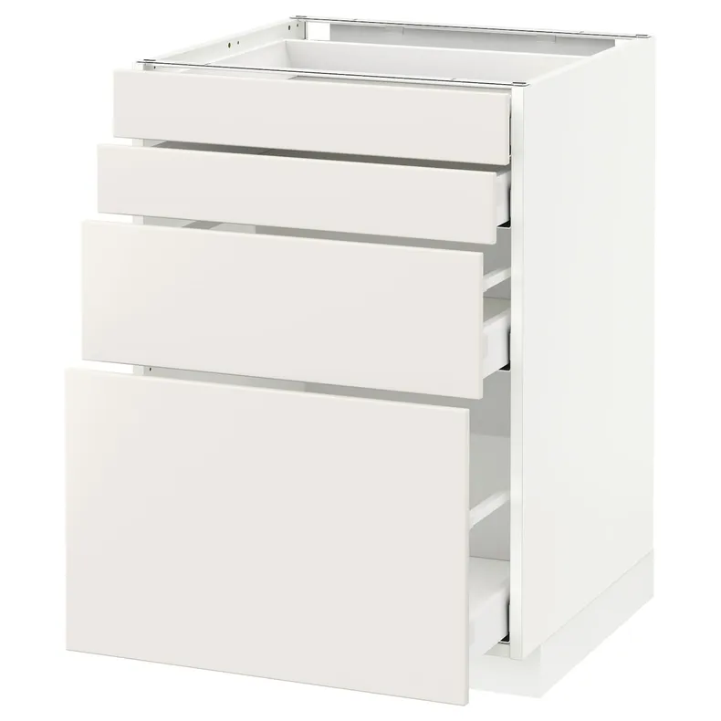 IKEA METOD МЕТОД / MAXIMERA МАКСИМЕРА, напольн шкаф 4 фронт панели / 4 ящика, белый / белый, 60x60 см 790.499.23 фото №1