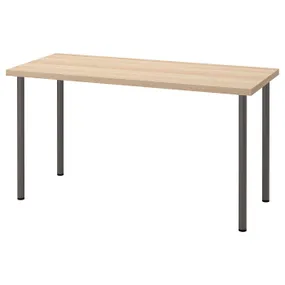 IKEA LAGKAPTEN ЛАГКАПТЕН / ADILS АДИЛЬС, письменный стол, Дуб, окрашенный в белый / темно-серый цвет, 140x60 см 894.172.55 фото