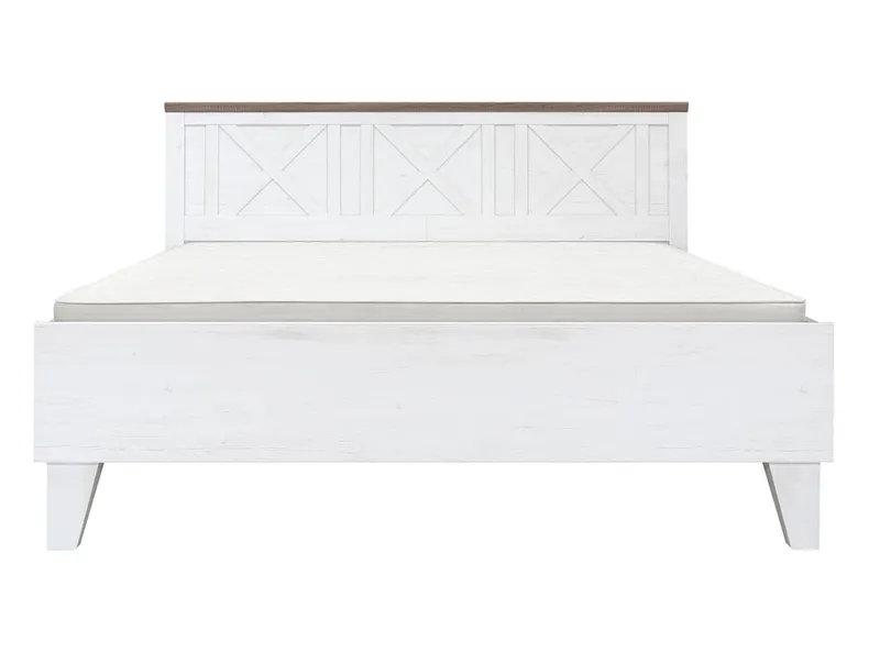 BRW Комплект: каркас ліжка BRW STOCKHOLM сосна біла/темний дуб сонома, 160х200 см + матрац MERIDA LOZ/160+MERIDA+STEL-APW/DSOC фото №2