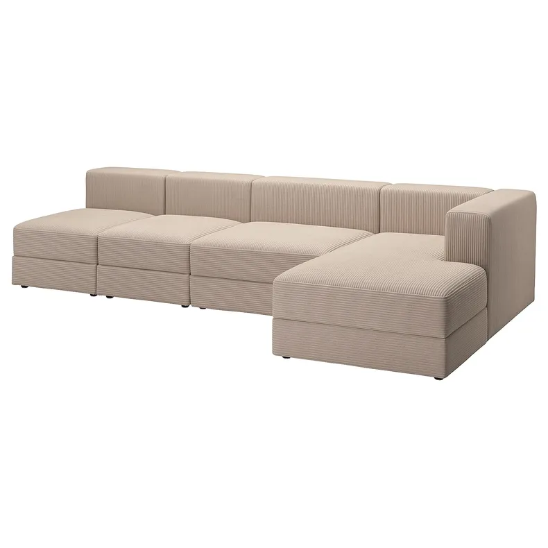 IKEA JÄTTEBO ЄТТЕБУ, 4,5міс модульний диван з кушеткою, правий/САМСАЛА сіро-бежевий 794.694.81 фото №1