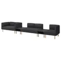 IKEA LILLEHEM ЛИЛЛЕХЕМ, 5-м модульный диван со столиком, Окрашенное дерево темно-серого цвета 195.697.42 фото thumb №1