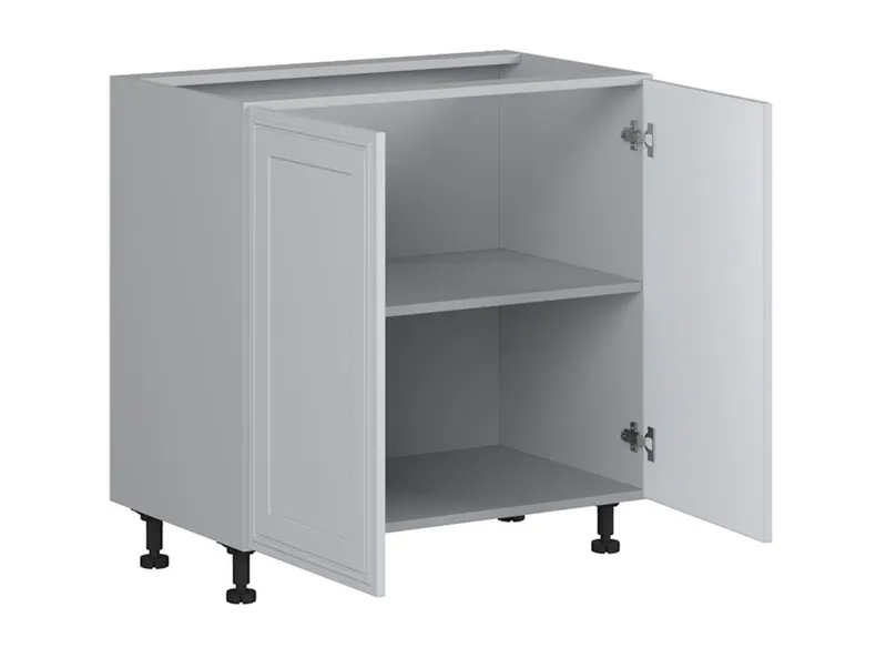 BRW Кухонный цокольный шкаф Верди 80 см двухдверный светло-серый матовый, греноловый серый/светло-серый матовый FL_D_80/82_L/P-SZG/JSZM фото №5