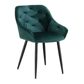 Кухонний стілець оксамитовий HALMAR K487 Velvet, BLUVEL 78 - темно-зелений фото