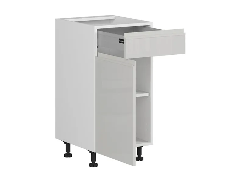 BRW Кухонный базовый шкаф Sole 40 см левый с ящиками soft close светло-серый глянец, альпийский белый/светло-серый глянец FH_D1S_40/82_L/STB-BAL/XRAL7047 фото №3