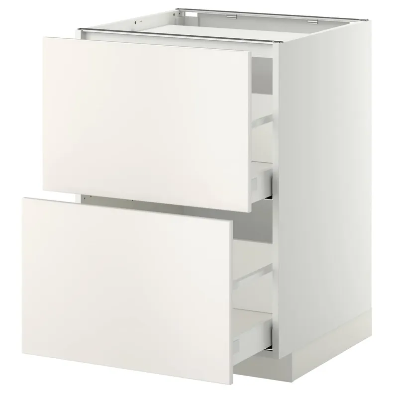 IKEA METOD МЕТОД / MAXIMERA МАКСИМЕРА, напольный шкаф / 2фронт панели / 2ящика, белый / белый, 60x60 см 699.203.55 фото №1