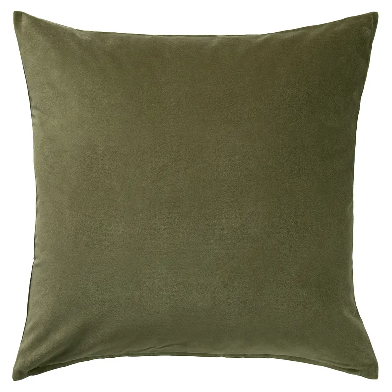 IKEA SANELA САНЕЛА, чохол на подушку, оливково-зелений, 50x50 см 804.792.00 фото №1