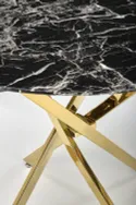 Кухонний стіл HALMAR RAYMOND 2, 100x100 см стільниця - чорний мармур, ніжки - золото фото thumb №10