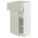 IKEA METOD МЕТОД / MAXIMERA МАКСИМЕРА, напольный шкаф с ящиком / дверцей, белый / светло-зеленый, 40x37 см 694.864.57 фото thumb №1