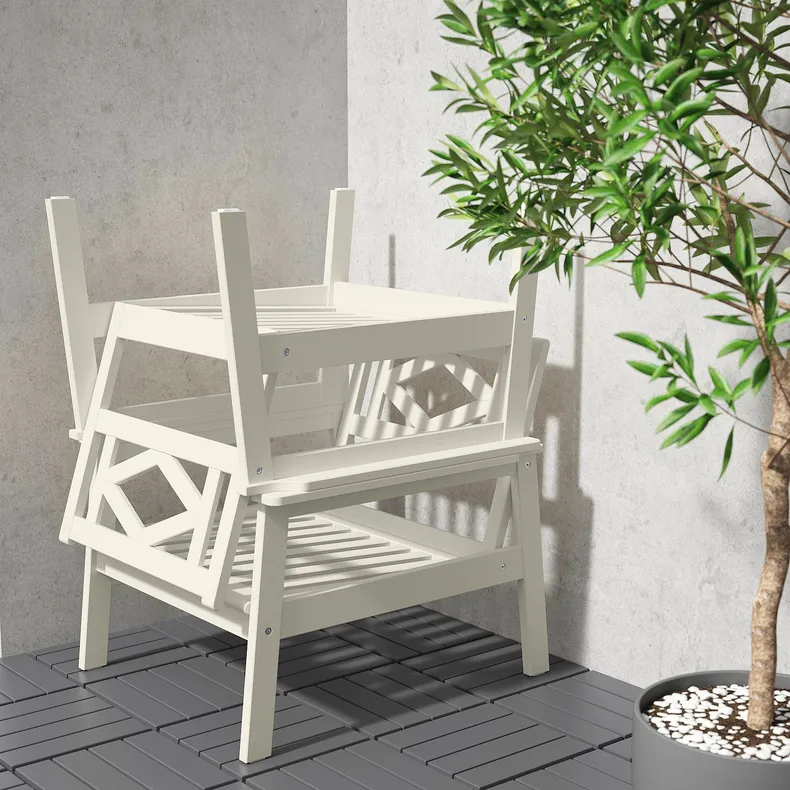 IKEA BONDHOLMEN БОНДХОЛЬМЕН, садовое кресло, белый / бежевый 605.581.61 фото №4