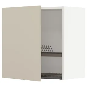 IKEA METOD МЕТОД, навесной шкаф с сушилкой, белый / гавсторпский бежевый, 60x60 см 794.624.70 фото