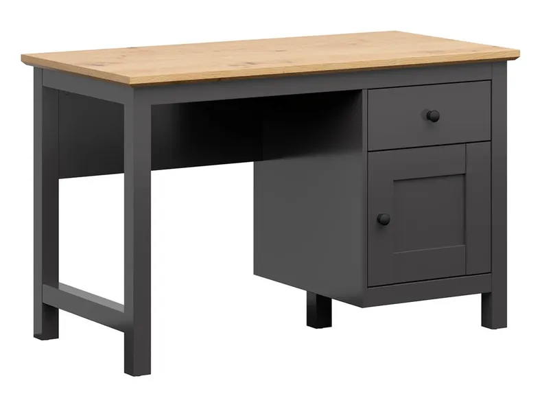 Письмовий стіл BRW Hesen, 120х60 см, графітовий/дуб артизан BIU1D1S-GF/DASN фото №1